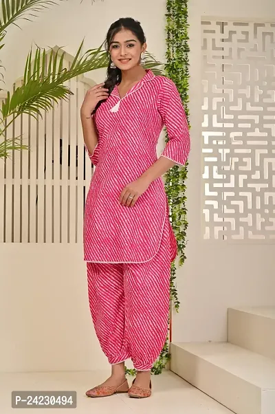 Buy Rasokurti Women Pure Cotton Fabric Lahriya Print Kurta Pyjama