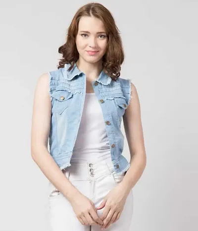 Denim half jacket store