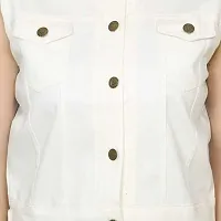 GSA MALL Stylish Latest Denim Cotton Blend Jacket For Women | SLEL-WHITE-M-thumb2