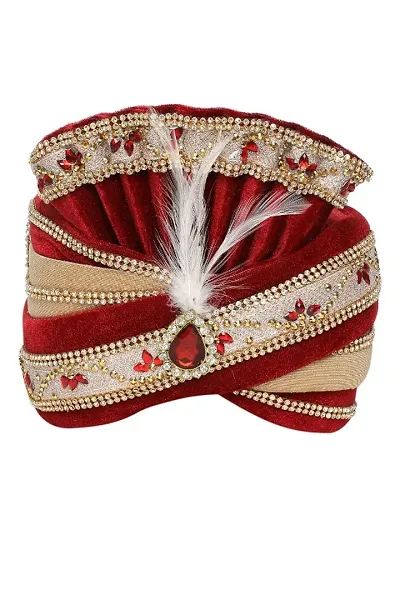 Stylish Velvet Wedding Turban For Men