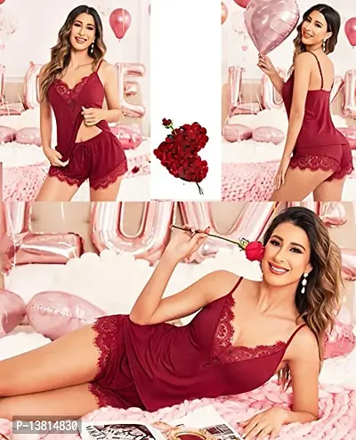 Winter Lace Sleepwear For Women Sexy Lace Sling Sleepshirt With