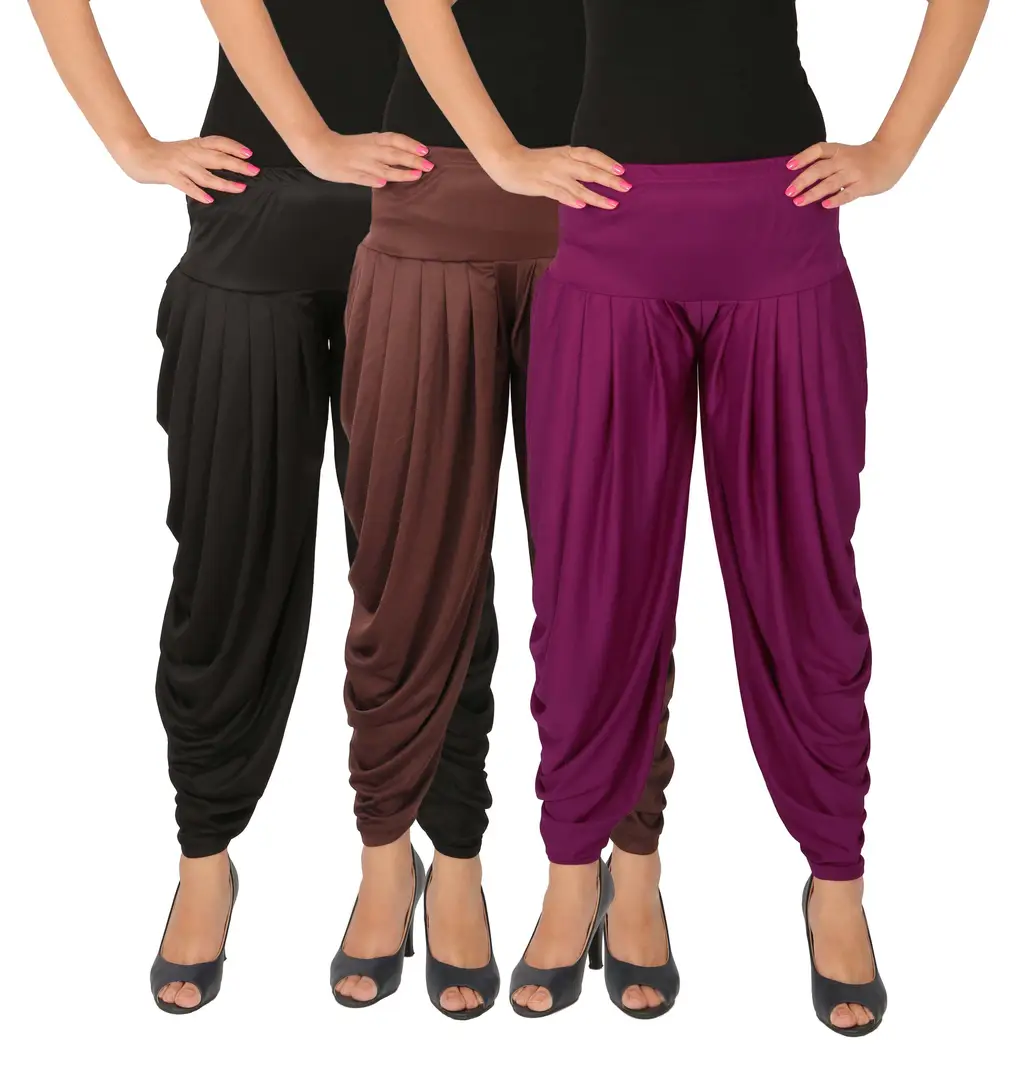 Buy Pixie Cotton Patiala Salwar Pants for Women Bottoms Combo Pack of 3  (Black,Orange,BabyPink) - Free Size at Amazon.in