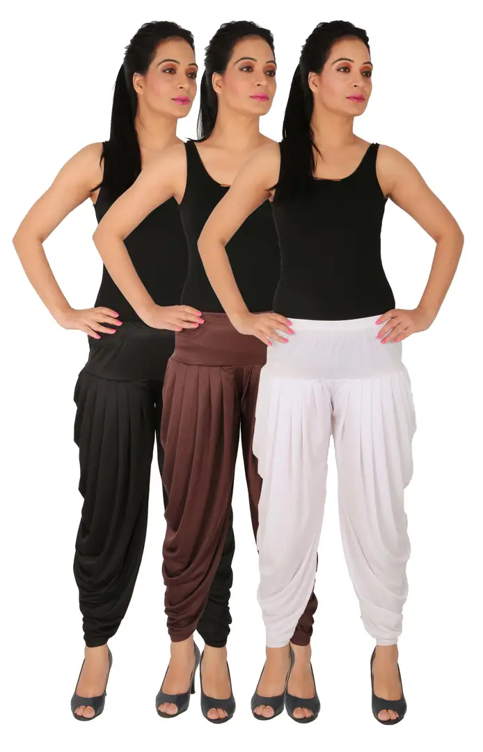 Buy Go Colors Women Solid Black Viscose Harem Pants Online