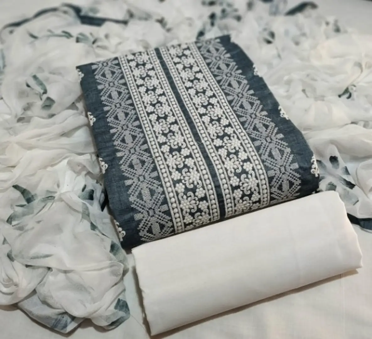 Women's Beautiful Denim Cotton Dress Material