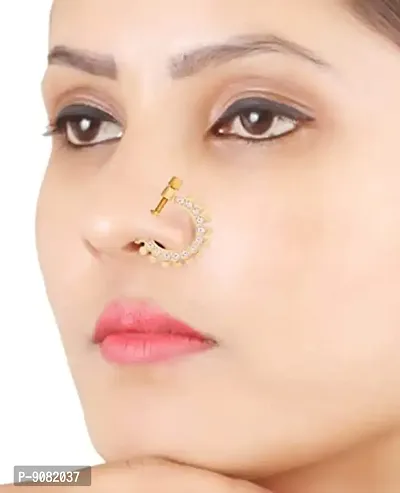 Buy NV Jewels 8mm Sapphire Screw Back Nose Piercing Ring Stud Nose Pin 14K  White Gold Over at Amazon.in