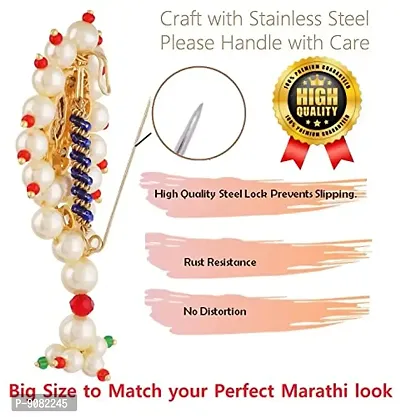 Buy GARGISH Saree Pin Brooch Traditional Jewell Peshwa Nath Safety Saree  Pins In Marathi Style Dressing Brooch Pins For Womens Nauvari saree Lehenga  Marathi Style Sari Pin at Amazon.in