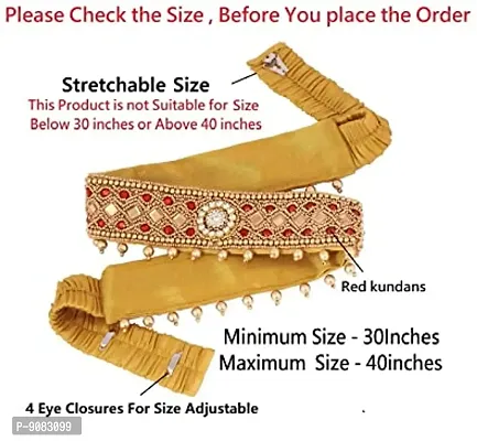 Buy Stylish Kamar Chain Red Kamarbandh Kamarpatta Stretchable Cloth Waist  Belt Ootiyanam For Women Half Saree Lehanga Online In India At Discounted  Prices