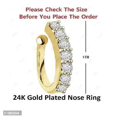 Buy GleeJewells Saniya Mirza 18k Yellow Gold Plating Double 2 layered  Zircone Nose Ring/Nath Online at desertcartMorocco