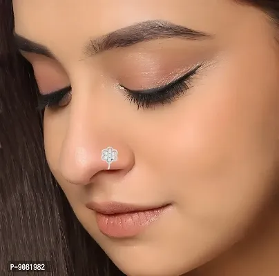 Indian Women 925 Silver Nose Ring Piercing/Non Piercing Ethnic Jewelry |  eBay