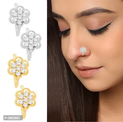 Buy Stylish Press On Nose Ring Non Piercing Combo Nose Pins