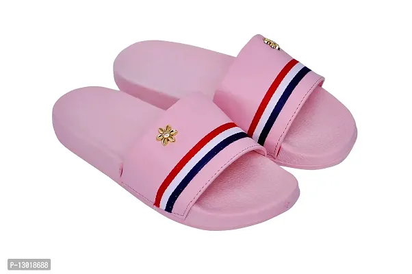 EUGENIE CLUB Women's Flip-Flop Stylish Sandals (Pink, numeric_5)