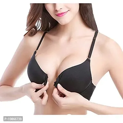 Buy Classic Curves Women's Push-up Bra Underwired Padded Bra Everyday Use  Front Open Bra Size 32B Black Online In India At Discounted Prices