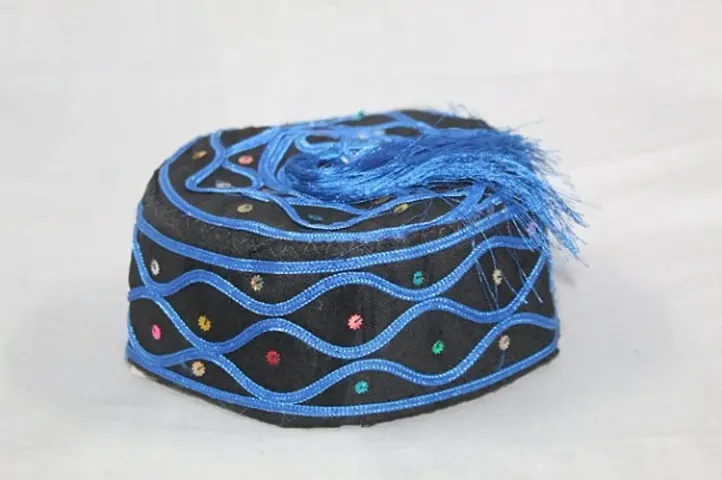 Fancy Silk Blend Muslim Namazi Topi/Prayer Cap For Men