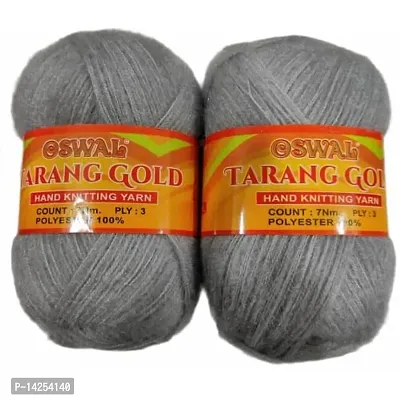 Oswal Tarang Gold Wool Ball Hand Knitting 300 Gram (1 Ball 100 Gram Each) Art Craft Soft Fingering Crochet Hook Yarn Shade No-27