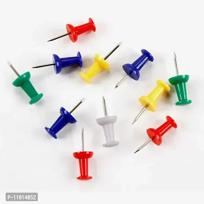 Multi-Colored Push Thumb Pins for Notice Boards in Reusable Organizing Container for Home Different Projects-50 Pieces-image