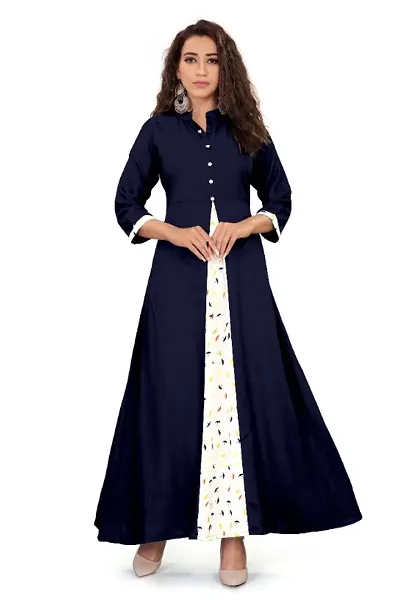 Beautiful Rayon Stitched Ethnic Gown For Girls And Women
