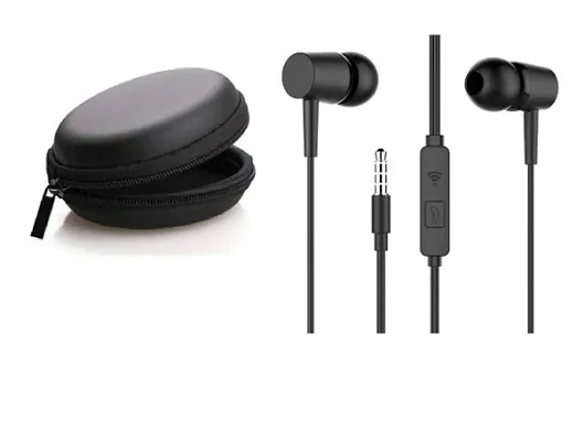 Combo Wired Handsfree S771 With Microphone (black), Handsfree Store Pouch