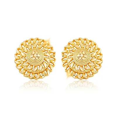 Beautiful Designer Gold Plated Photo Frame Kundan Pearl Earrings