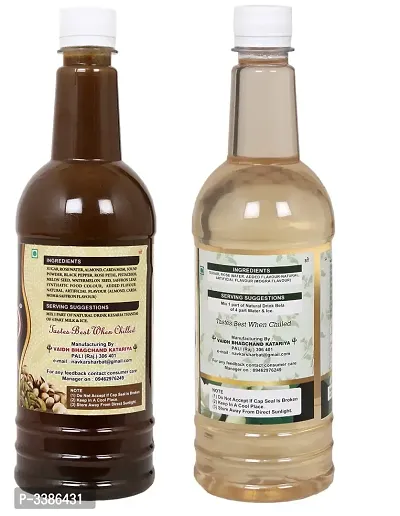 Navkar Kesar Thandai  Bela|Jasmine Flower Syrup Sharbat Pack Of 2 (750 ml Each)-thumb2