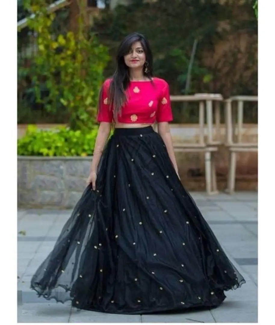 Lovely Black and Gray Party Wear Lehenga Online | Bagtesh Fashion