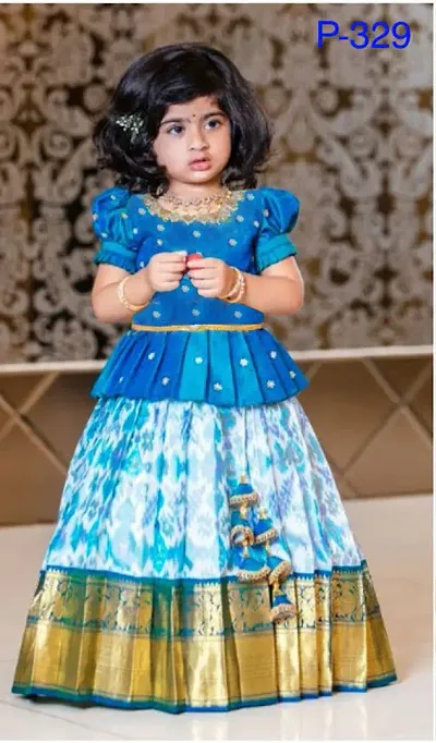 Girls Lehenga Choli Ethnic Wear Self Design Lehenga Choli