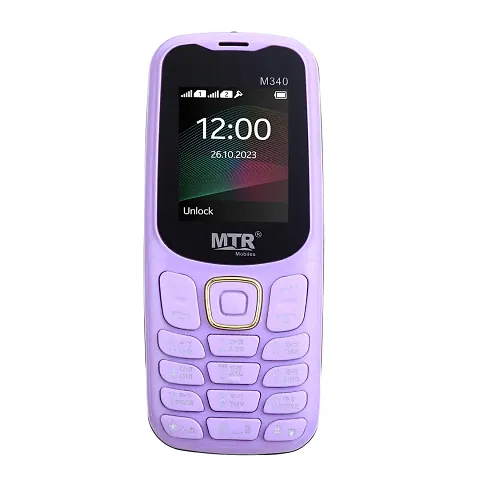 MTR M340(Purple) Phone with 1.77 INCH Display,1100 MAH Battery,Contains Many Indian Language,Vibration