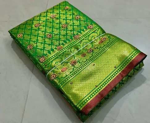 Gandharva pattu banarsi silk saree with stone work