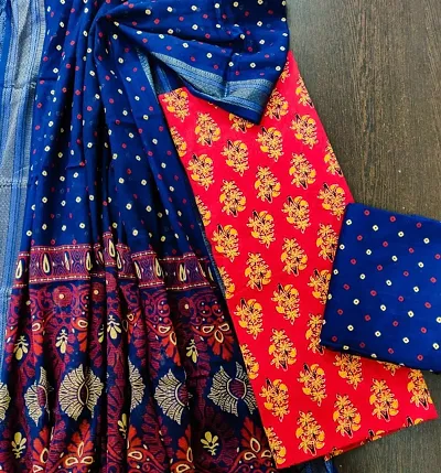 Beautiful Cotton Kutchhi Printed Dress Material For Women's