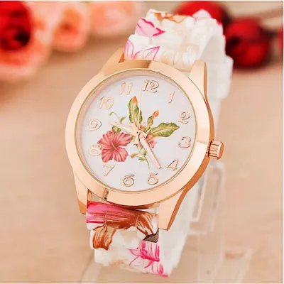 Buy White Leather Belt Ladies Wrist Watch at Ubuy India