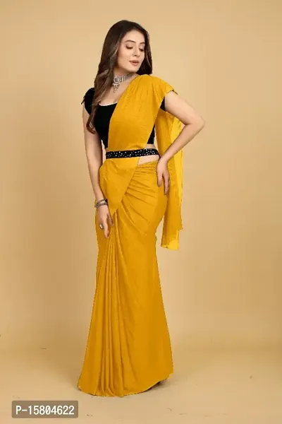 Buy Pandadi Saree Womens Lycra Fancy Saree With Belt Ready To Wear Saree  With Blouse Piece at