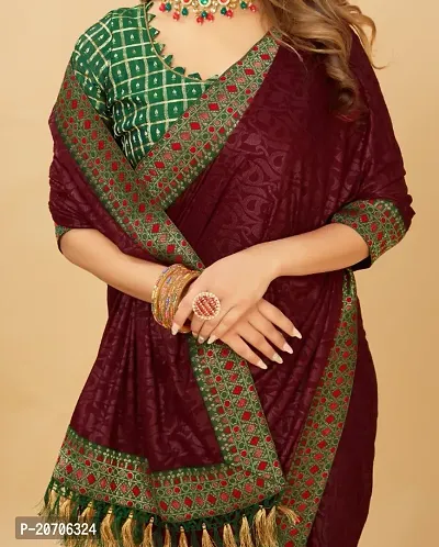 Fancy Traditional Narayan Peth Banarasi Soft Lichi Silk Saree With Desinger  Blouse Pices Bottel Green Maroon