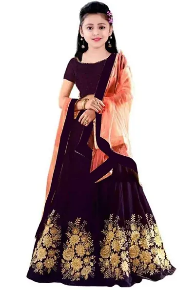 Buy Yellow Embroidered Lehenga Set for 7-8 Year Girls Online from Indian  Luxury Designers 2024