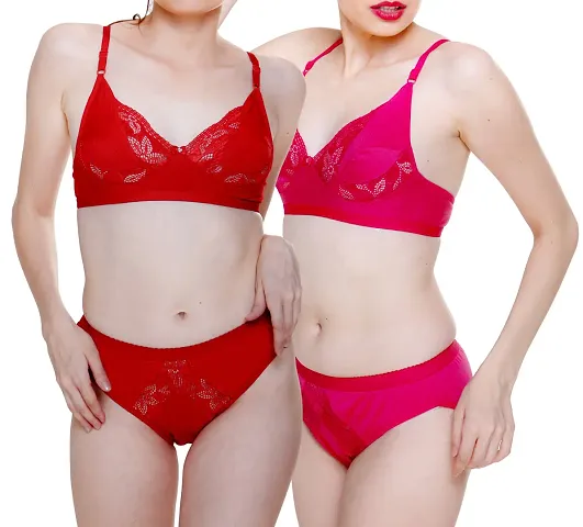 Buy Stylish Fancy Satin Blend Bra Panty Set For Women Pack Of 3 Online In  India At Discounted Prices