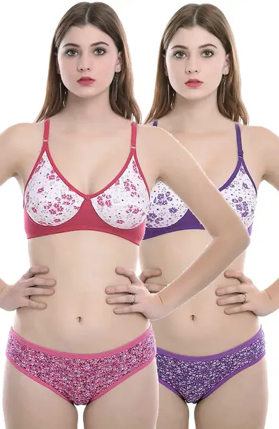 PIBU-Women's Net Bra Panty Set for Women Lingerie Set Sexy Honeymoon  Undergarments (Color : Pink)(Pack of 1)(Size :30) Model No : Net SSet