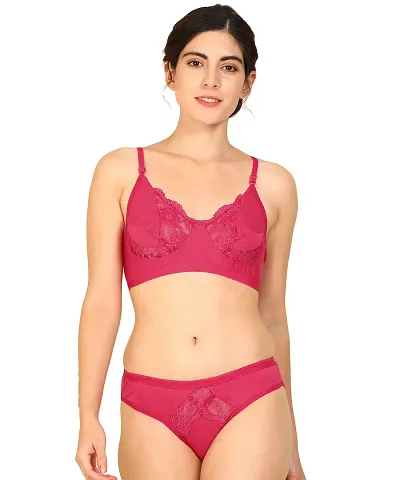 Buy Benivogue Women Girls Stylish Fancy Bridal Lingerie Set, Net Lace  Detailing Bra Panty Set For Women's, Cotton Blended Innerwear For Females  Red Online In India At Discounted Prices