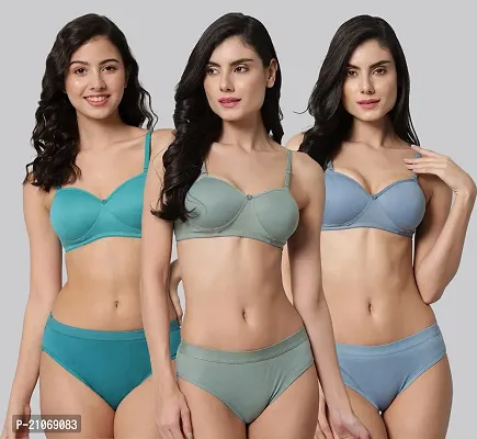 Buy Stylish Fancy Designer Cotton Bra And Panty Set For Women Pack Of 3  Online In India At Discounted Prices