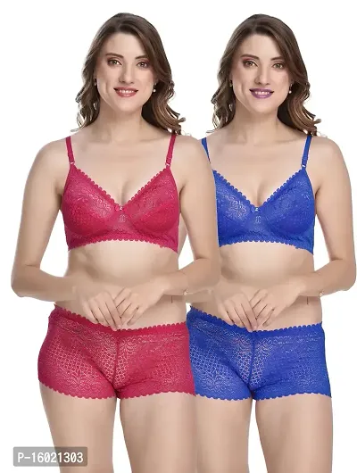 Buy Multicoloured Womens Fancy Net Bra Pack Of 2 Online In India