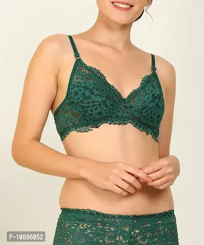 Emerald Green Delicate Underwired Bra Panties Set