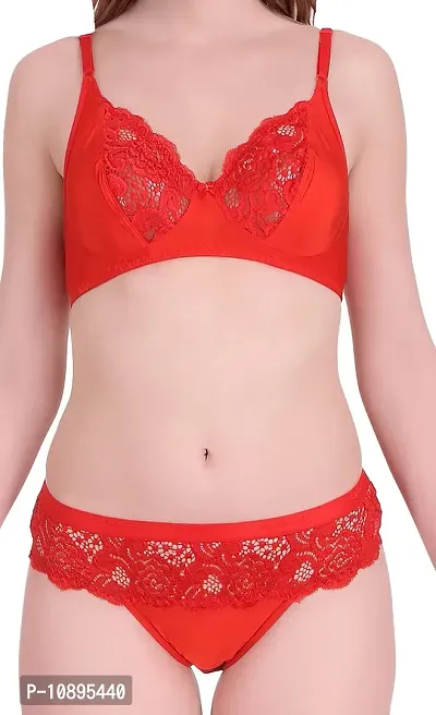 Buy Fashiol Women's Laced Non-Padded Non-Wired Full-Coverage Lingerie Set  Hot and Sexy Set Super-Fit Design Seamless Cups and Full-Support Sexy Lace Net  Bra Nightwear with Adjustable Strap Pack of 1 at