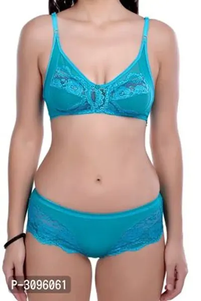 Trendy Multicoloured Cotton Spandex Matching Bra Panty Set from