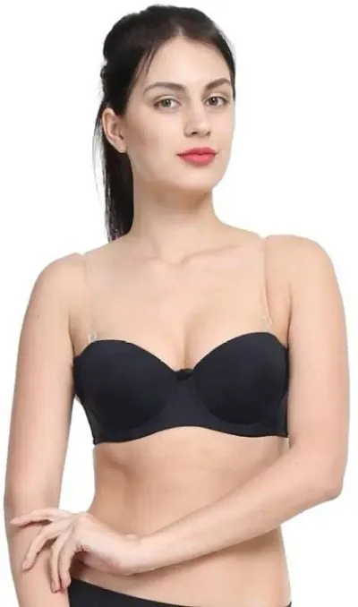 Buy BEWILD Full Coverage Backless Cotton Bra for Women and  Girls/Ladies/Casual/Non-Padded/Everyday/t-Shirt/Non  Wired/Adjustable/Supported Attached Transparent Strap Band(Baby Pink) (C,  34) Online In India At Discounted Prices
